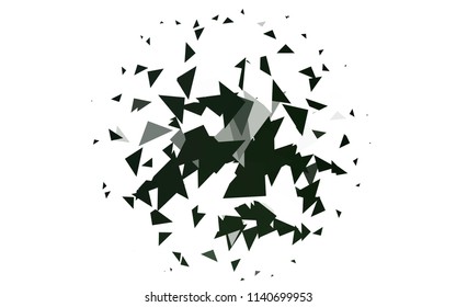 Light Green vector of small triangles on white background. Illustration of abstract texture of triangles. Pattern design for banner, poster, cover.