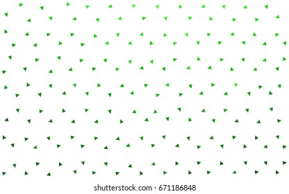 Light Green vector of small triangles on white background. Illustration of abstract texture of triangles. Pattern design for banner, poster, cover.
