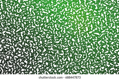 Light Green vector of small triangles on white background. Illustration of abstract texture of triangles. Pattern design for banner, poster, cover.