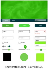 Light Green vector style guide with sky stars. Decorative ui kit design in abstract style with colorful sky. Simple colorful design for websites.