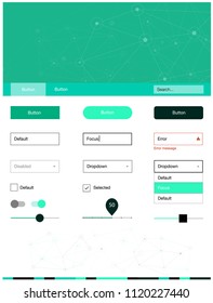 Light Green vector style guide with triangles, circles. Style guide with triangles, circles on abstract background. Modern template for your landing page.
