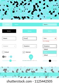 Light Green vector style guide with circles. Simple Material Design Kit with colorful dots in header. This sample is for your landing page.