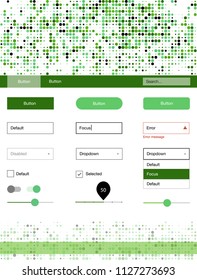 Light Green vector style guide with circles. Decorative ui kit design in abstract style with colorful dots. This template you can use for websites.