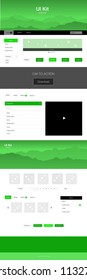 Light Green vector style guide with mountains. Web ui kit with abstract gradient hills in its header. This sample is for your tourist website.
