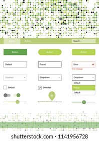 Light Green vector style guide with circles. Colorful ui/ux kit with header consisted of spheres. This template you can use for websites.