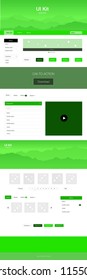 Light Green vector style guide with mountains. Decorative ui kit design in abstract style with colorful rocks. Template for landing pages of leisure.