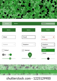 Light Green vector style guide with circles. Beautiful ui ux kit with colorful dots in its header. This sample is for your landing page.