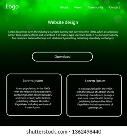 Light Green vector style guide with sky stars. Simple Material Design Kit with colorful clouds in header. This sample is for your landing page.