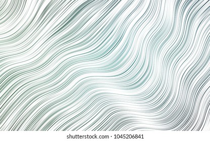 Light Green vector template with abstract lines. A vague circumflex abstract illustration with gradient. A new texture for your  ad, booklets, leaflets.