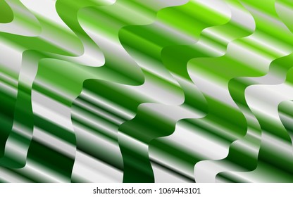 Light Green vector template with abstract lines. Glitter abstract illustration with wry lines. A completely new template for your business design.
