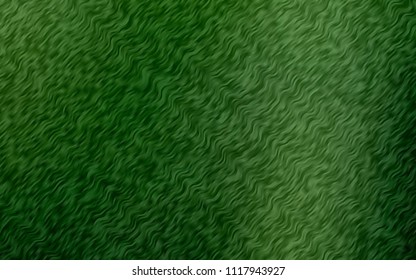 Light Green vector template with abstract diagonal wavy lines. Geometric illustration in marble style with gradient.  Pattern for your business design.