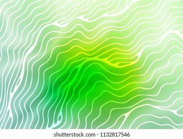 Light Green vector template with abstract lines. An elegant bright illustration with gradient. Pattern for your business design.