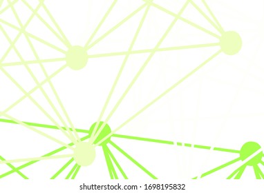 Light Green vector template with artificial intelligence structure. Colored AI structure with gradient lines and dots. Design for depiction of cyber innovations.