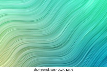 Light Green vector template with bent ribbons. Modern gradient abstract illustration with bandy lines. The elegant pattern for brand book.