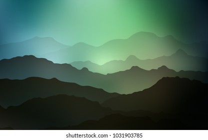 Light Green vector template with bent lines. Brand-new colored illustration in mountain style with gradient. Pattern for your business design.