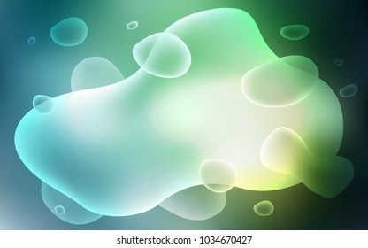 Light Green vector template with bent lines. A sample with blurred bubble shapes. Memphis design for your web site.