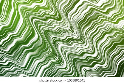 Light Green vector template with bent ribbons. Colorful abstract illustration with gradient lines. Brand-new design for your ads, poster, banner.