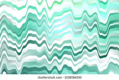 Light Green vector template with bent lines. Creative illustration in halftone marble style with gradient. The best blurred design for your business.