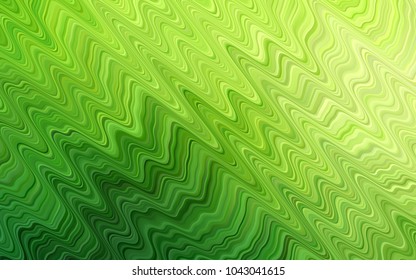 Light Green vector template with bent ribbons. Blurred geometric sample with gradient bubbles.  A completely new marble design for your business.