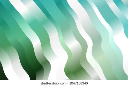 Light Green vector template with bent lines. Blurred geometric sample with gradient bubbles.  Pattern for your business design.