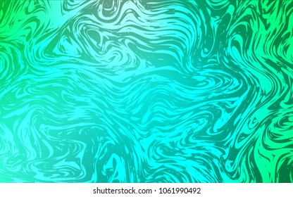 Light Green vector template with bent ribbons. Colorful abstract illustration with gradient lines. The elegant pattern for brand book.