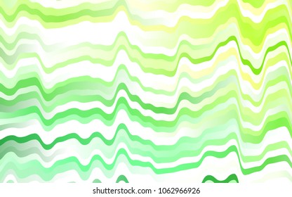 Light Green vector template with bent ribbons. Shining illustration, which consist of blurred lines, circles. New composition for your brand book.