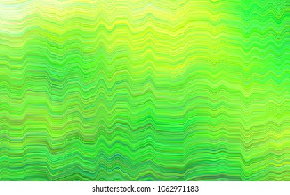 Light Green vector template with bent lines. Geometric illustration in marble style with gradient.  Textured wave pattern for backgrounds.