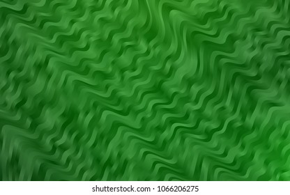 Light Green vector template with bent lines. Shining illustration, which consist of blurred lines, circles. Textured wave pattern for backgrounds.
