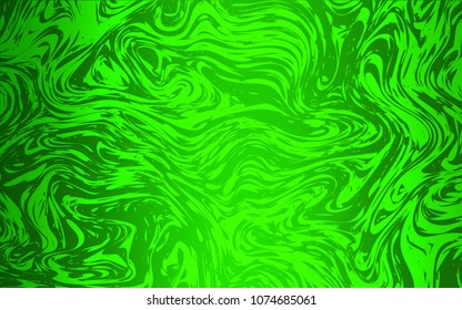 Light Green vector template with bent ribbons. Shining crooked illustration in marble style. Brand-new design for your ads, poster, banner.