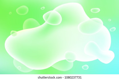 Light Green vector template with bent lines. A sample with blurred bubble shapes. Pattern for your business design.