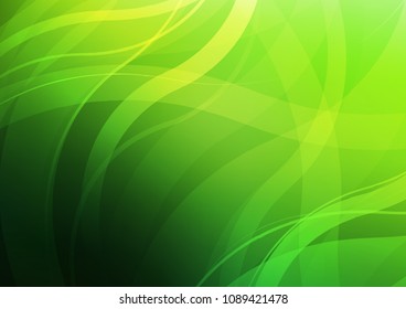 Light Green vector template with bent ribbons. Modern gradient abstract illustration with bandy lines. The template for cell phone backgrounds.