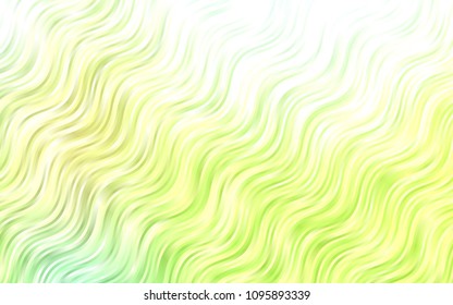 Light Green vector template with bent ribbons. A sample with blurred bubble shapes. Brand-new design for your ads, poster, banner.