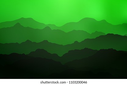Light Green vector template with bent ribbons. Shining crooked illustration in mountain style. New composition for your brand book.