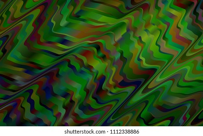 Light Green vector template with bent lines. A vague circumflex abstract illustration with gradient. Brand-new design for your ads, poster, banner.