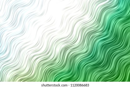 Light Green vector template with bent ribbons. Colorful abstract illustration with gradient lines. A completely new marble design for your business.