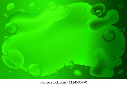 Light Green vector template with bent ribbons. Blurred geometric sample with gradient bubbles.  A new texture for your  ad, booklets, leaflets.