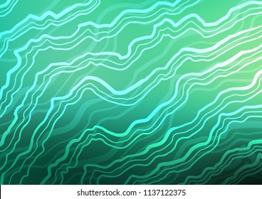 Light Green vector template with bent lines. A sample with blurred bubble shapes. The template for cell phone backgrounds.