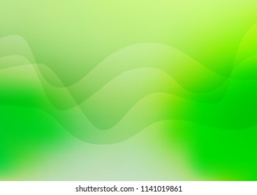 Light Green vector template with bent ribbons. Shining illustration, which consist of blurred lines, circles. Marble design for your web site.