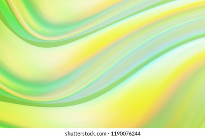 Light Green vector template with bent lines. Colorful illustration in abstract marble style with gradient. Brand new design for your ads, poster, banner.
