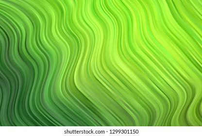 Light Green vector template with bent ribbons. Blurred geometric sample with gradient bubbles.  Pattern for your business design.