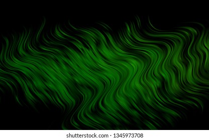 Light Green vector template with bent ribbons. Blurred geometric sample with gradient bubbles.  Pattern for your business design.