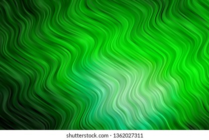 Light Green vector template with bent ribbons. A vague circumflex abstract illustration with gradient. The elegant pattern for brand book.