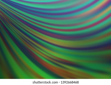 Light Green vector template with bent ribbons. Blurred geometric sample with gradient bubbles.  A new texture for your  ad, booklets, leaflets.