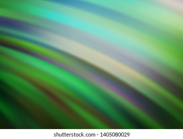 Light Green vector template with bent lines. Creative geometric illustration in marble style with gradient. A new texture for your  ad, booklets, leaflets.