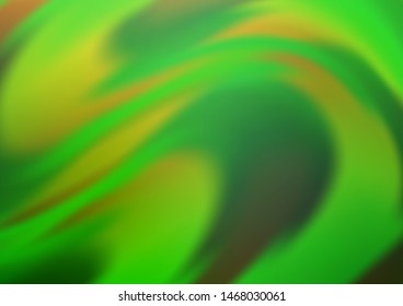 Light Green vector template with bent ribbons. Blurred geometric sample with gradient bubbles.  New composition for your brand book.