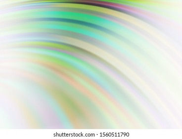 Light Green vector template with bent ribbons. Blurred geometric sample with gradient bubbles.  A completely new template for your business design.