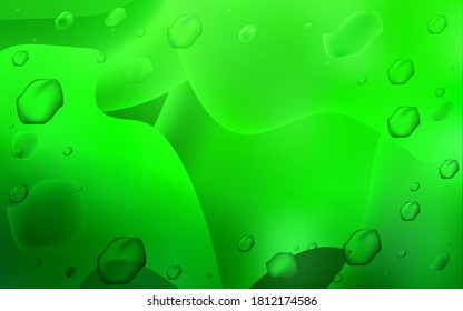 Light Green vector template with bent ribbons. A sample with blurred bubble shapes. A completely new template for your business design.