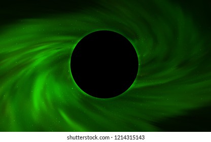 Light Green vector template with a black hole, space. Gradient colorful illustration with a black hole, stars. Backdrop for super sales on Black Friday.