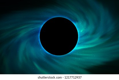 Light Green vector template with a black hole, space. Gradient colorful illustration with a black hole, stars. Backdrop for ads, leaflets of Black Friday.