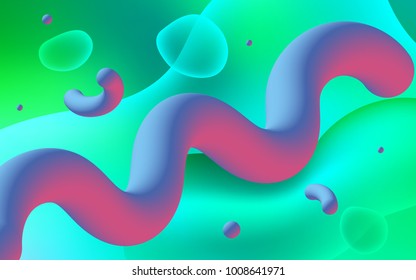 Light Green vector template with bubble shapes. Glitter abstract illustration with wry lines. Memphis style for your business design.